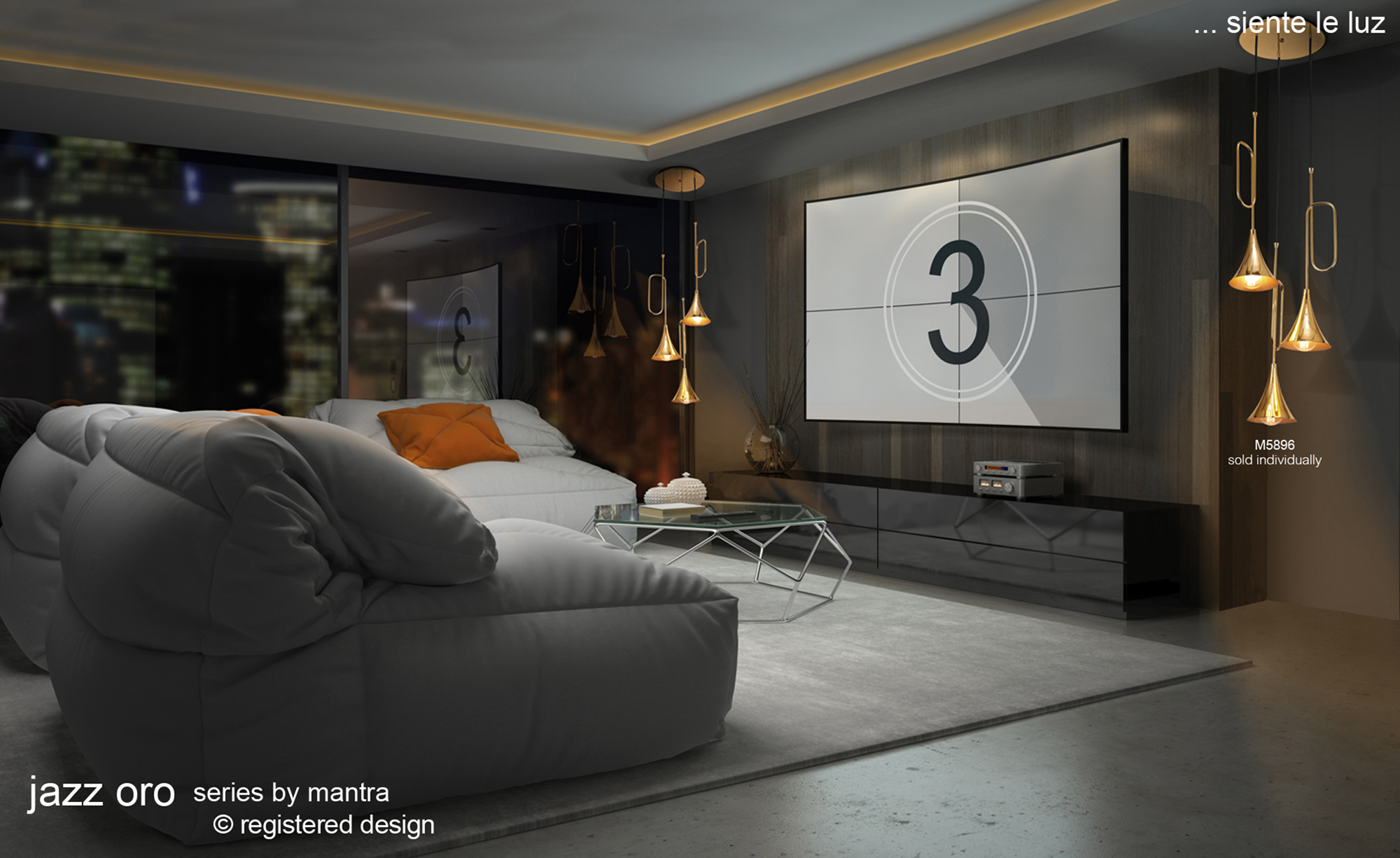 Jazz Oro Ceiling Lights Mantra Multi Arm Fittings